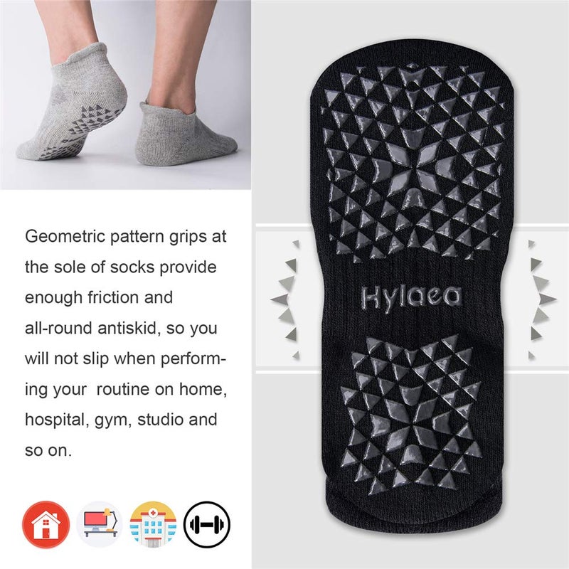 Hylaea Unisex Non Slip Socks with Grip for Yoga, Hospital, Pilates, Barre | Ankle, Cushioned - Image 4